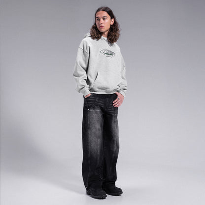 Hoodie brodé "WEYZ CORP" - Gris chiné