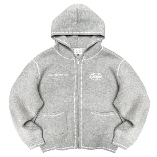 Gilet knit “GRACE” - Gris Chiné