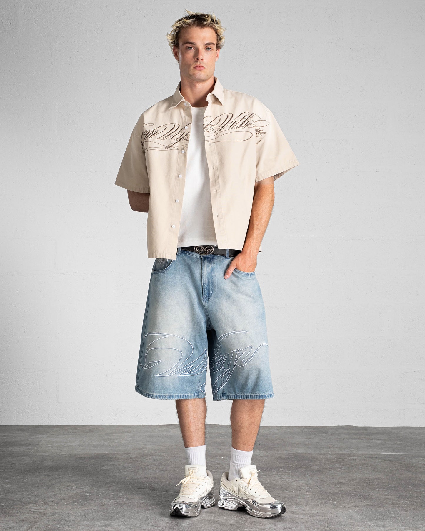 "HERITAGE" Denim Short - Washed Light Blue