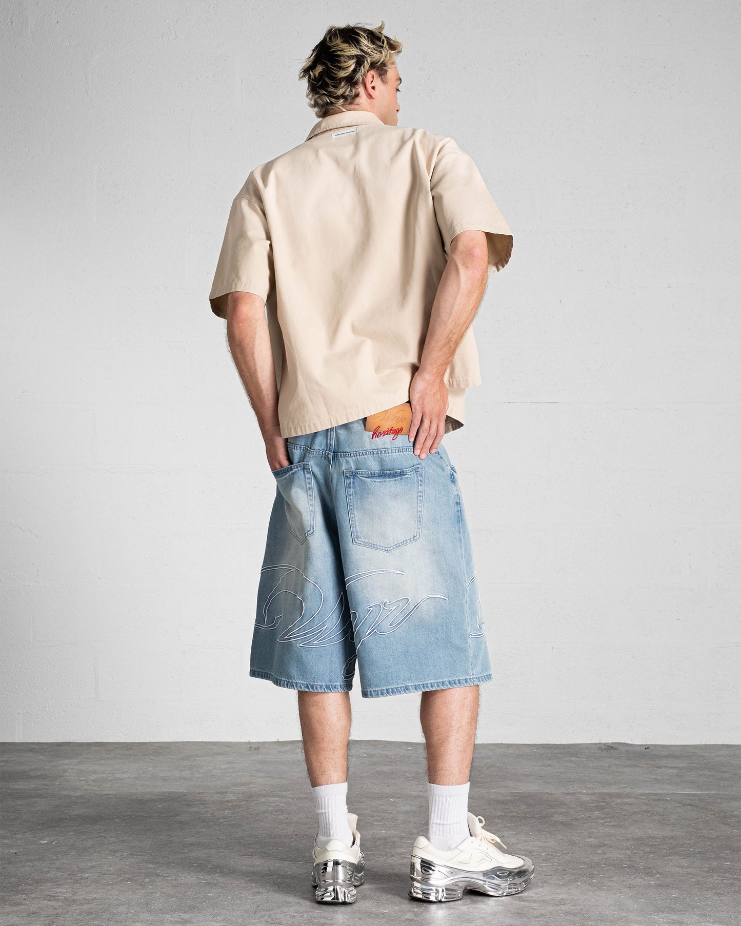 "HERITAGE" Denim Short - Washed Light Blue
