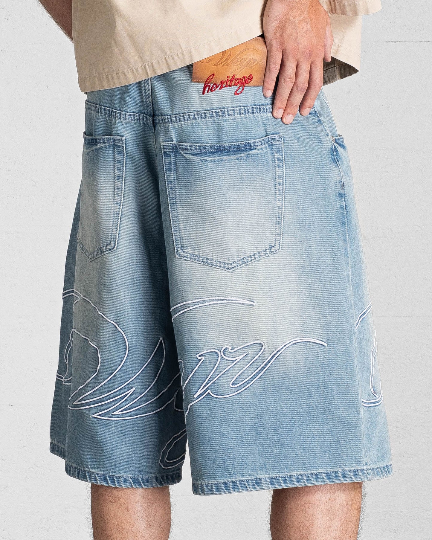 "HERITAGE" Denim Short - Washed Light Blue
