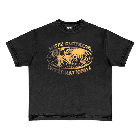 T-SHIRT "INTERNATIONAL" - NOIR VINTAGE