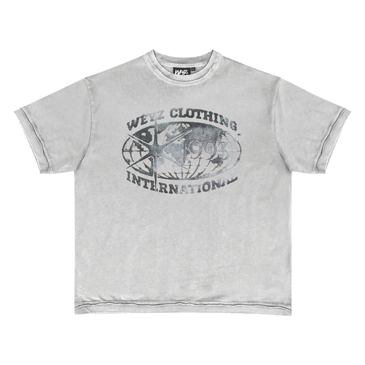 T-SHIRT "INTERNATIONAL" - NOIR VINTAGE
