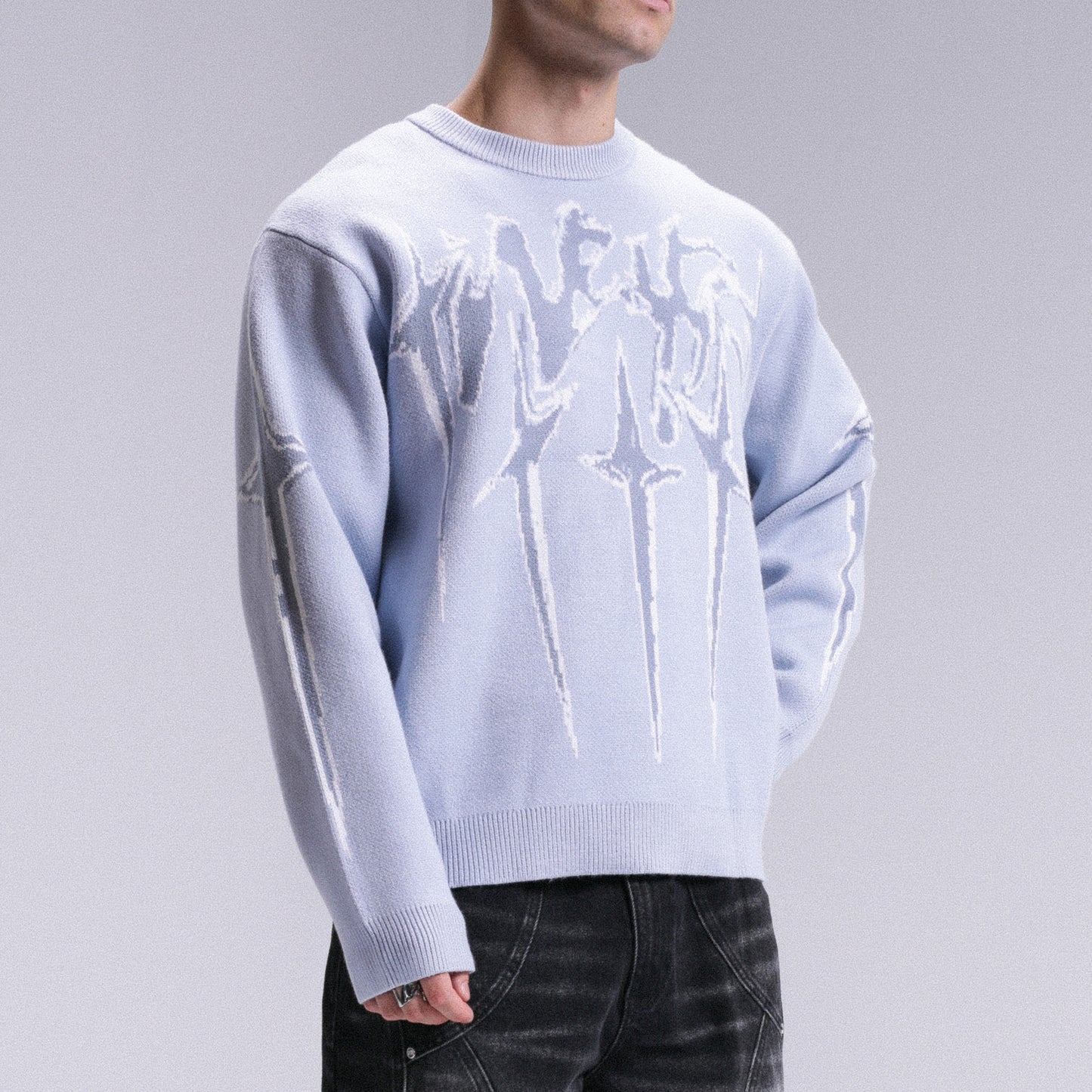 Knitwear "STARS" - Light Blue