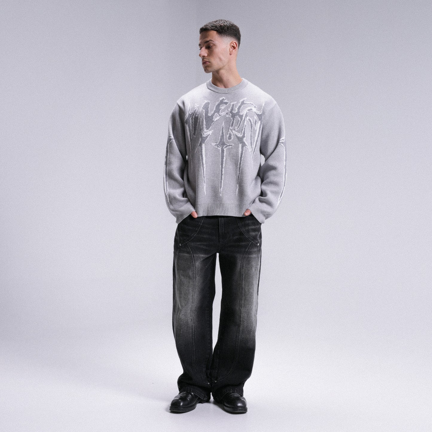 Knitwear "STARS" - Light Grey