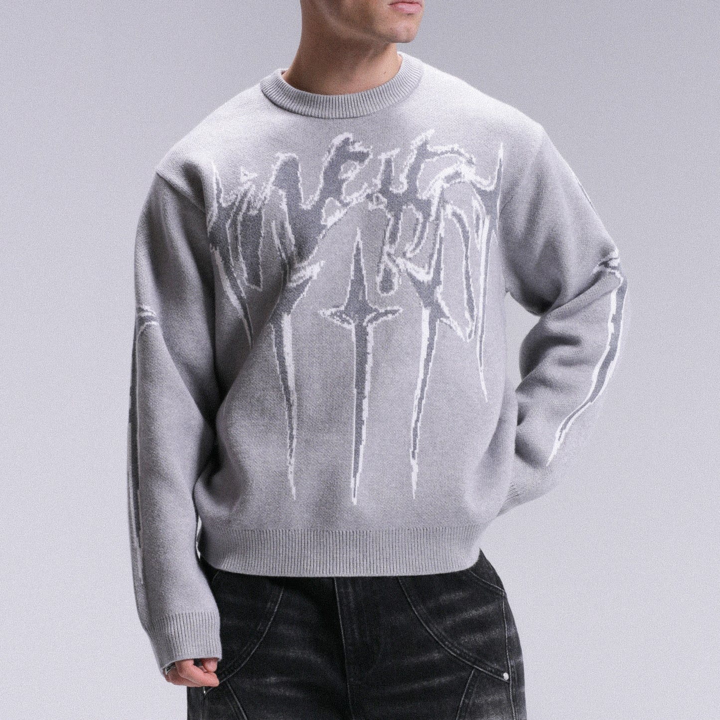 Knitwear "STARS" - Light Grey