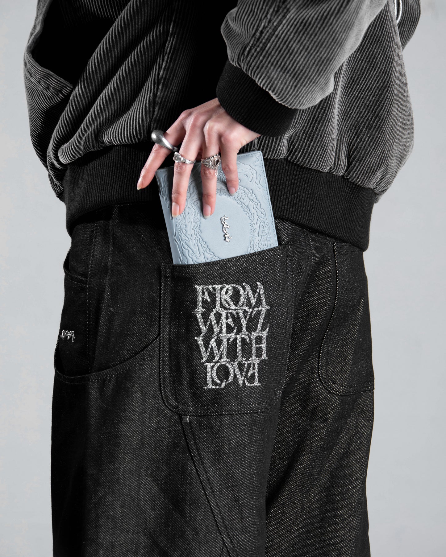 PORTEFEUILLE "ABYSSAL" CUIR VEGAN - BLEU CLAIR