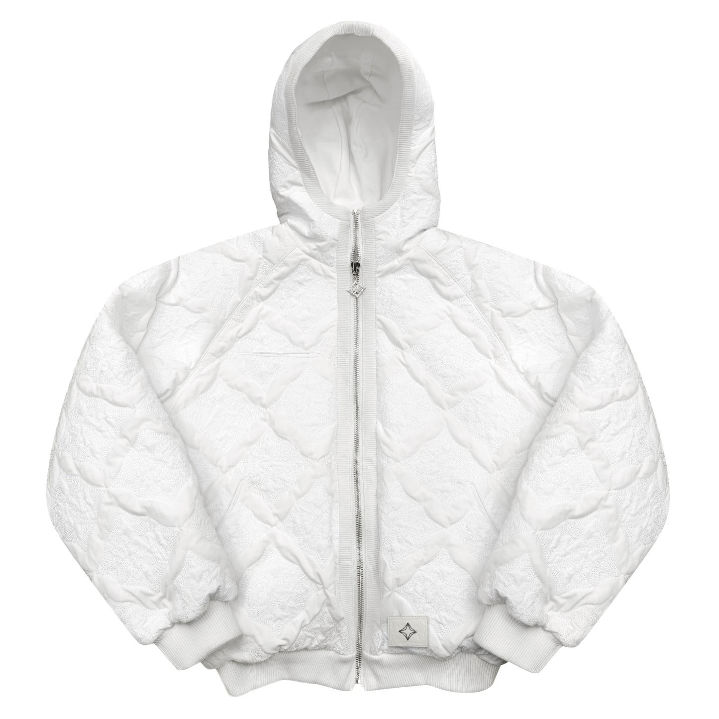 "MONOGRAM" PADDED JACKET - WHITE