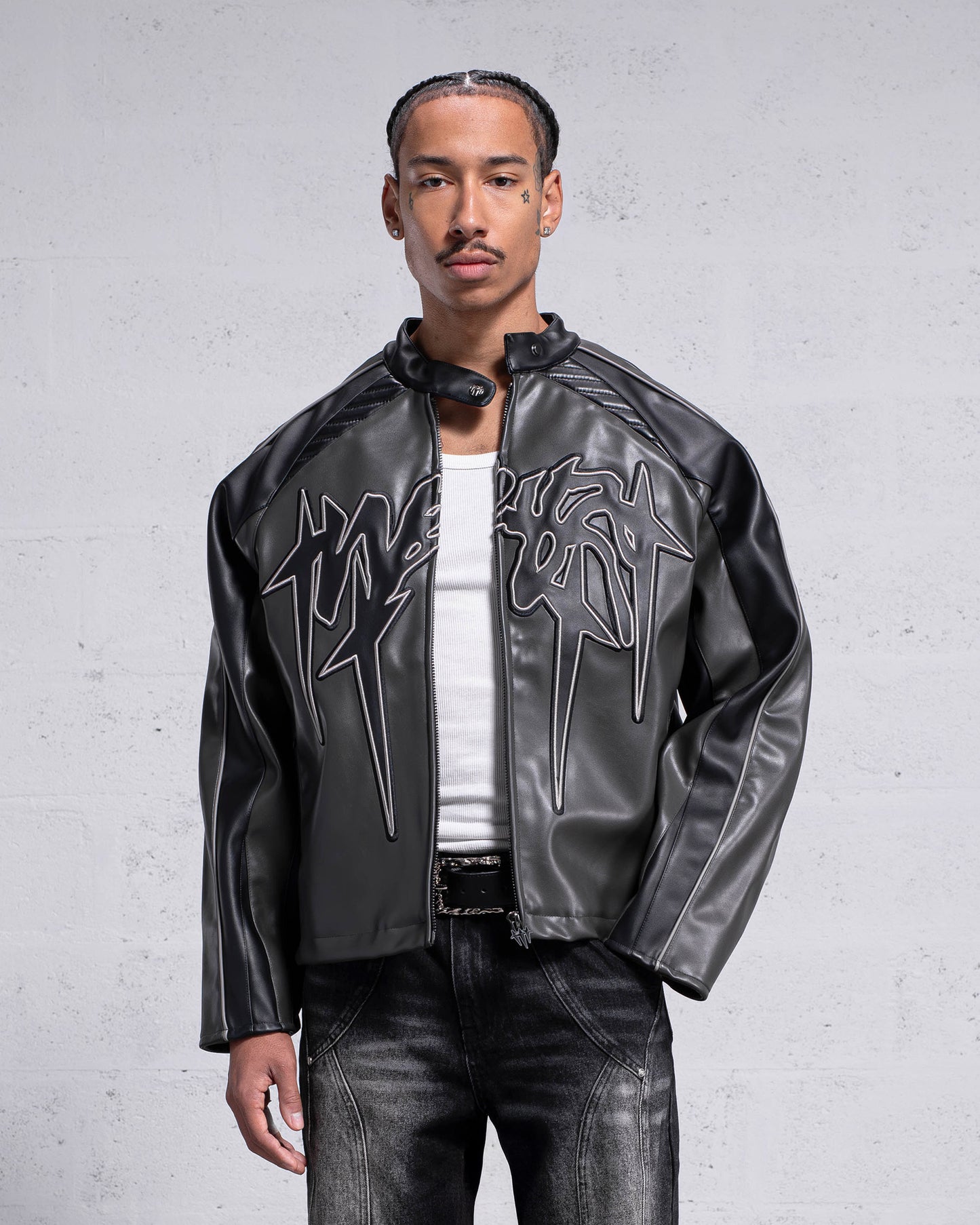 "OBSIDIAN" PU-LEATHER JACKET
