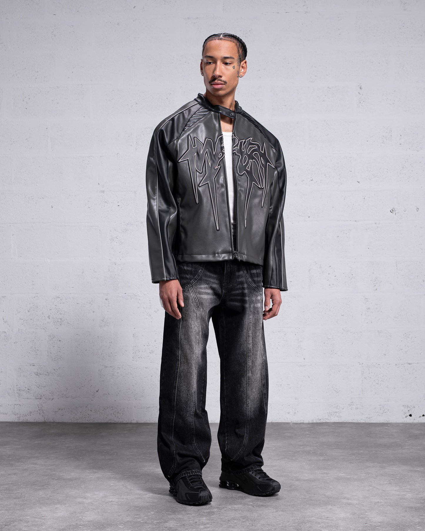 "OBSIDIAN" PU-LEATHER JACKET