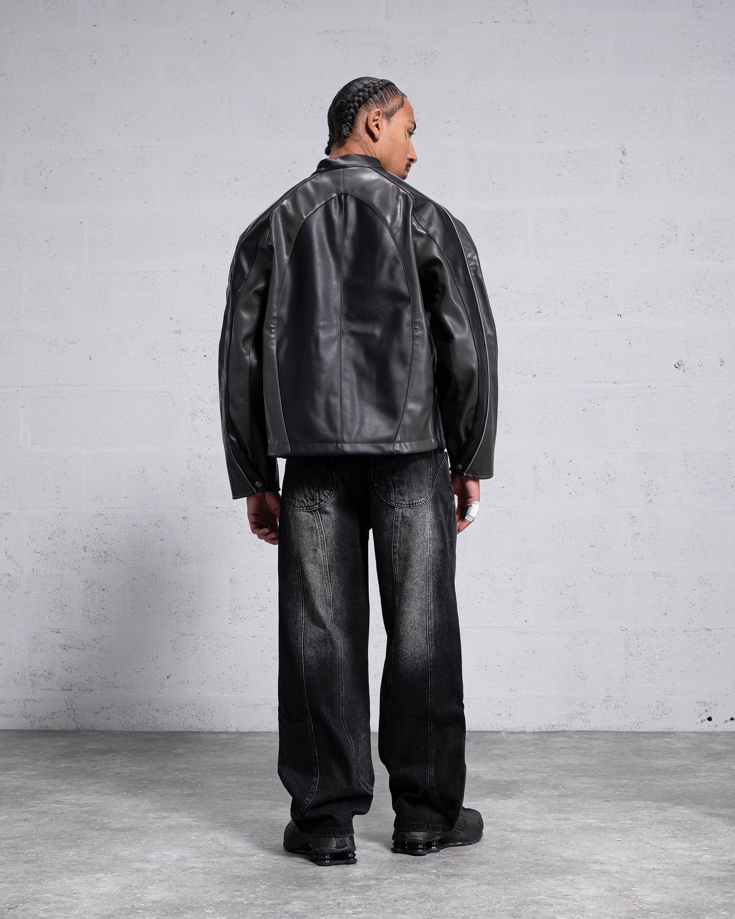 "OBSIDIAN" PU-LEATHER JACKET