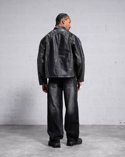 "OBSIDIAN" PU-LEATHER JACKET