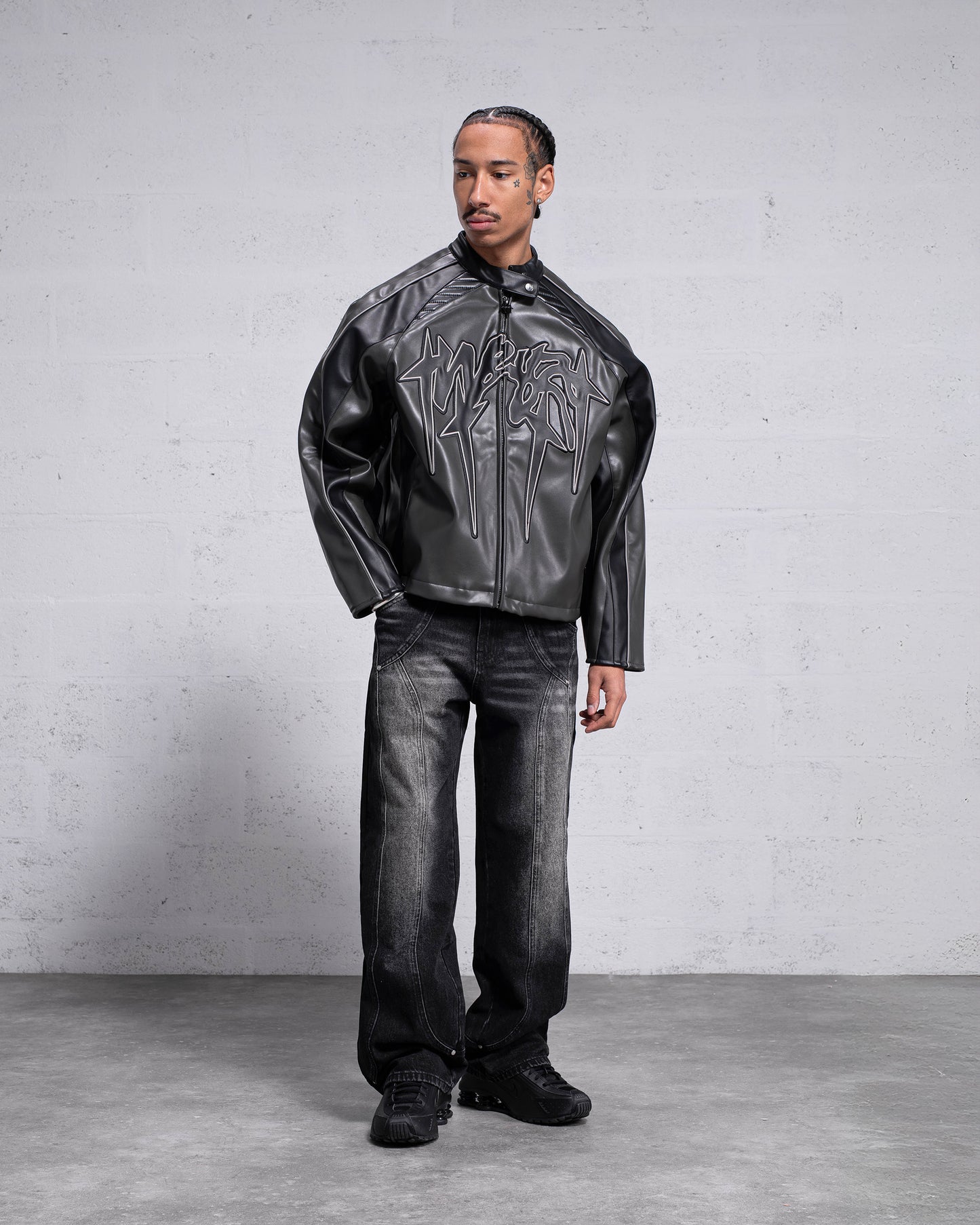 "OBSIDIAN" PU-LEATHER JACKET