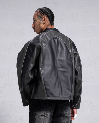 "OBSIDIAN" PU-LEATHER JACKET