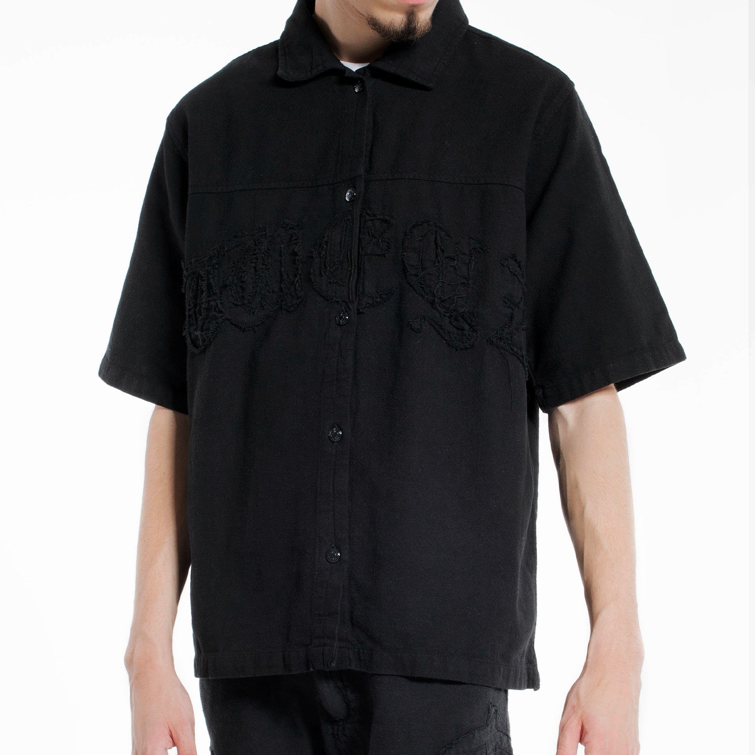 black oversized summer shirt 100% cotton 230gsm weyz patch