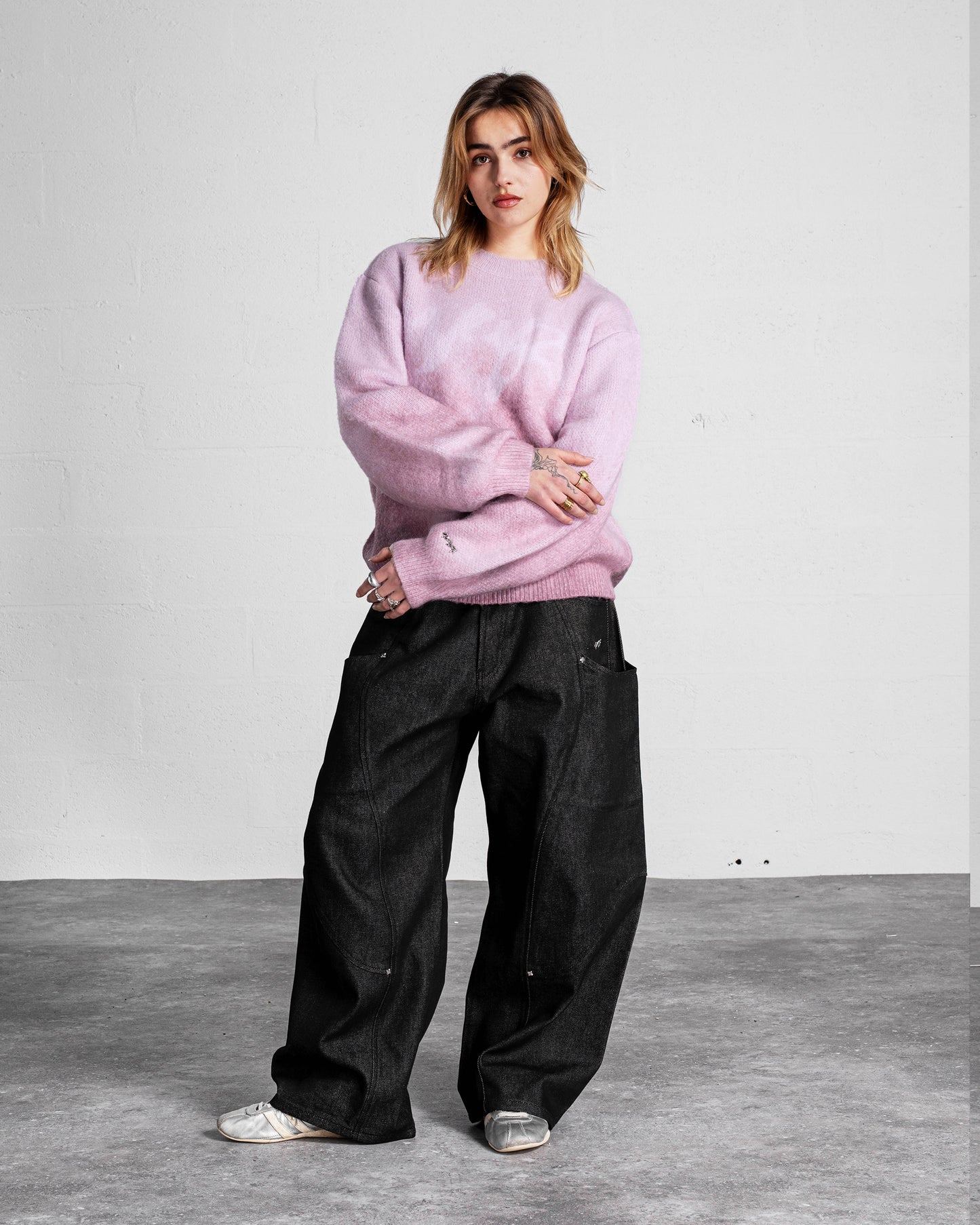 Faded "PUFFY" Knit - Rose