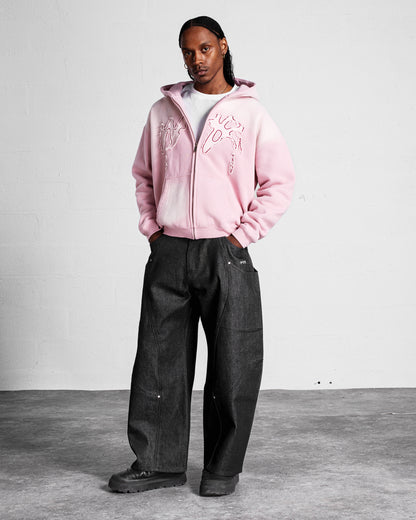 "FADING WEYZ" ZIP HOODIE - PINK