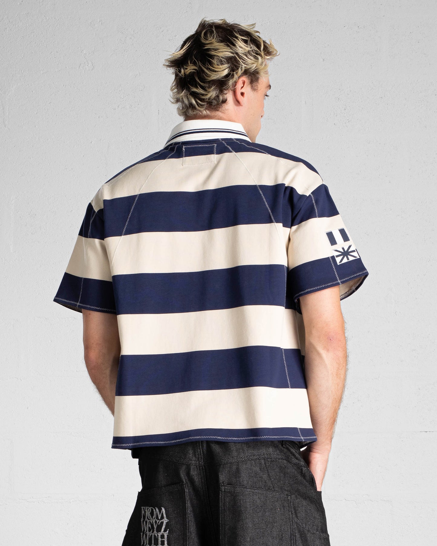 "FWWL" Polo - Blue & Beige
