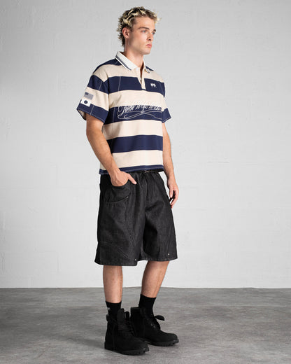 "FWWL" Polo - Bleu & Beige