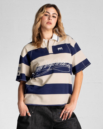 "FWWL" Polo - Bleu & Beige