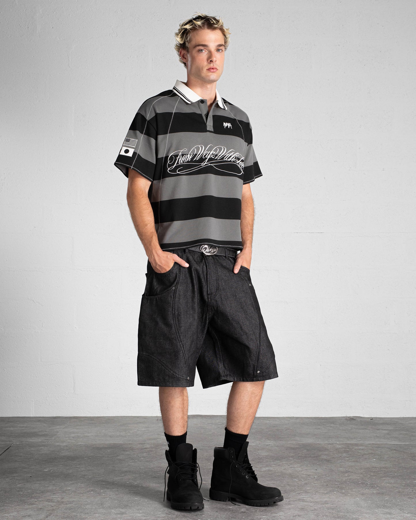 "FWWL" Polo - Black & Grey