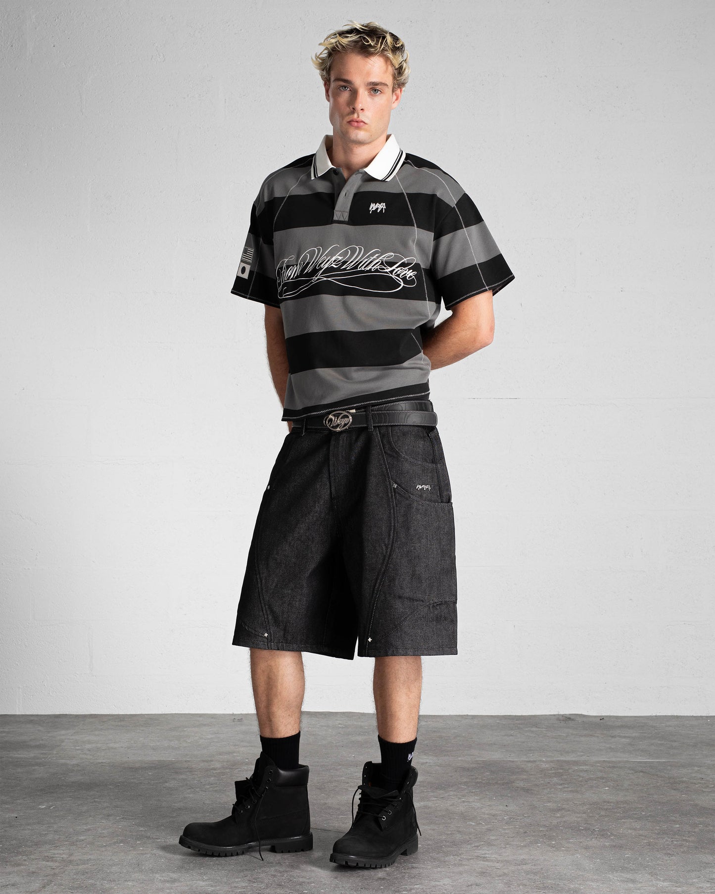 "FWWL" Polo - Black & Grey