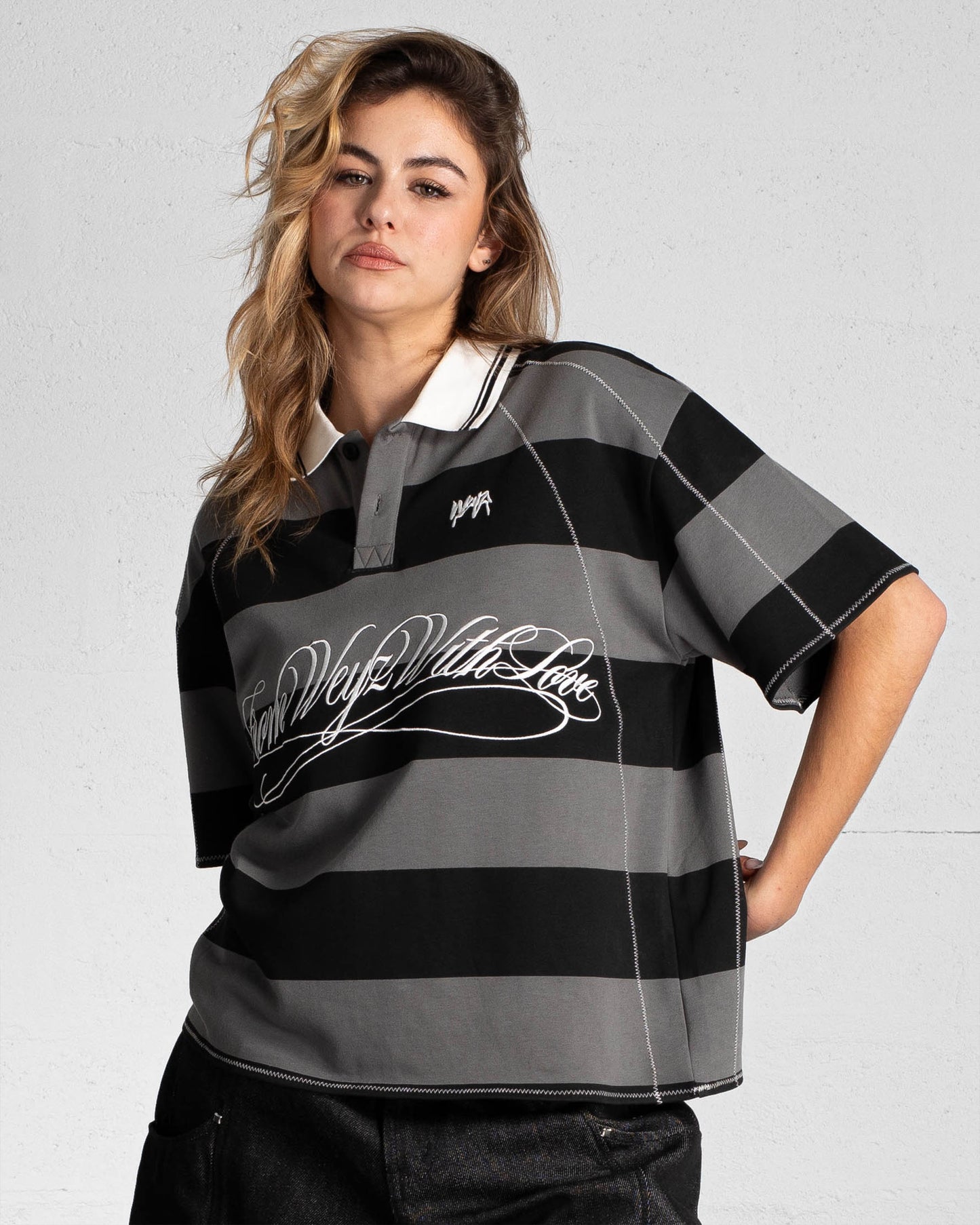 "FWWL" Polo - Black & Grey