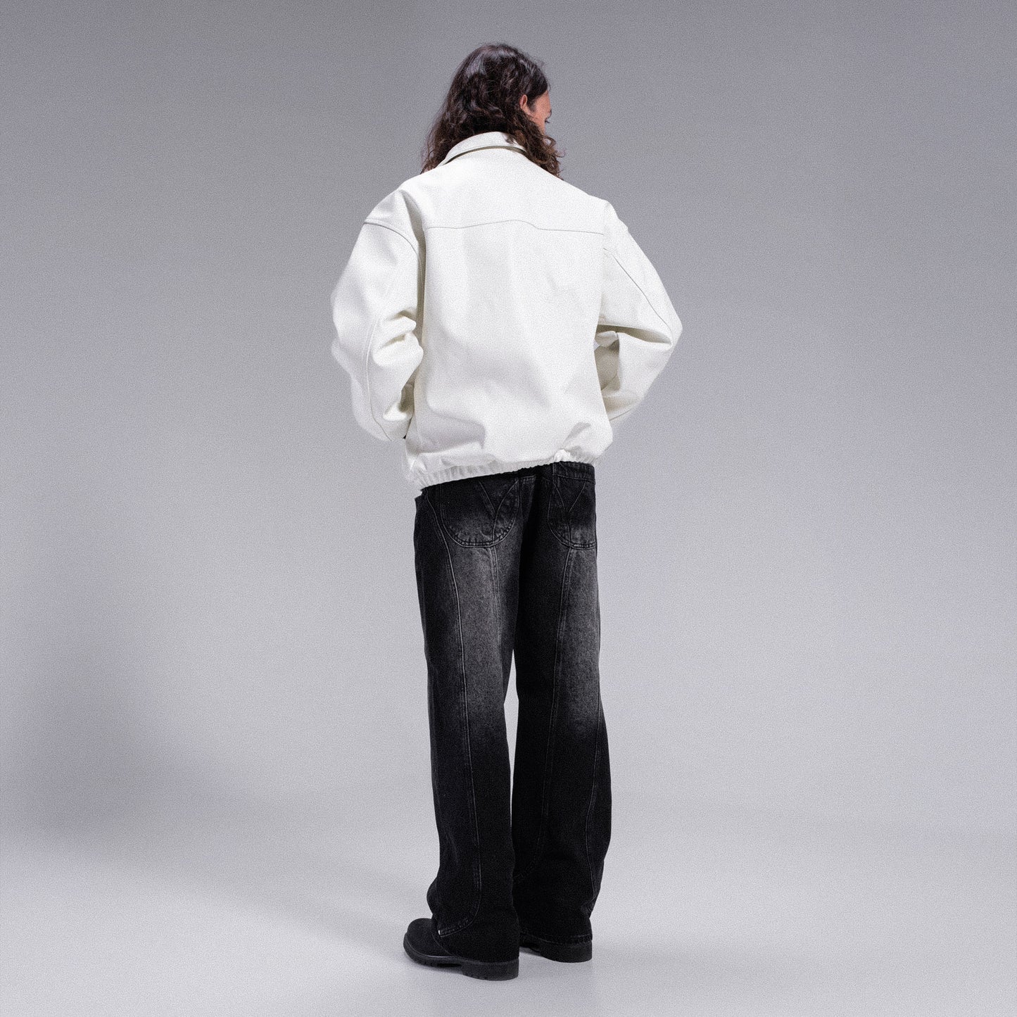 Veste PU-Leather - Édition Blanc Cassé