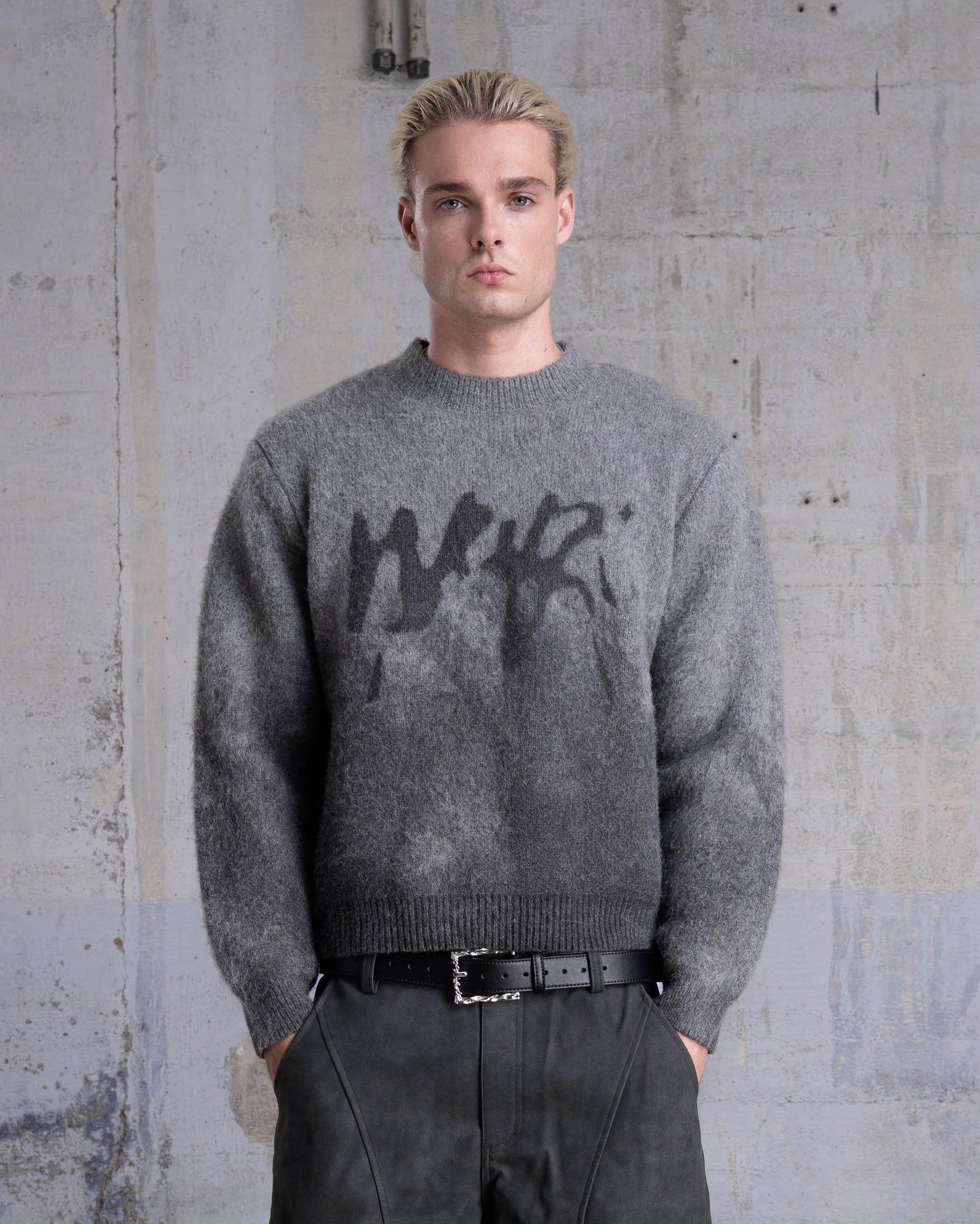 Faded "PUFFY" Knit - Gris foncé