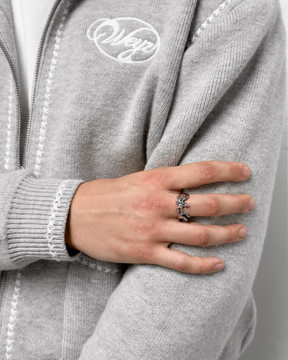 Bague ajustable "RELIC" - Chrome