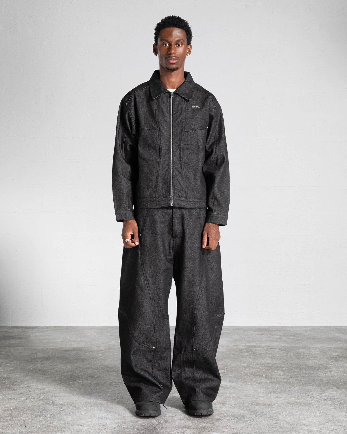 "RIFT" DENIM RAW JACKET - BLACK