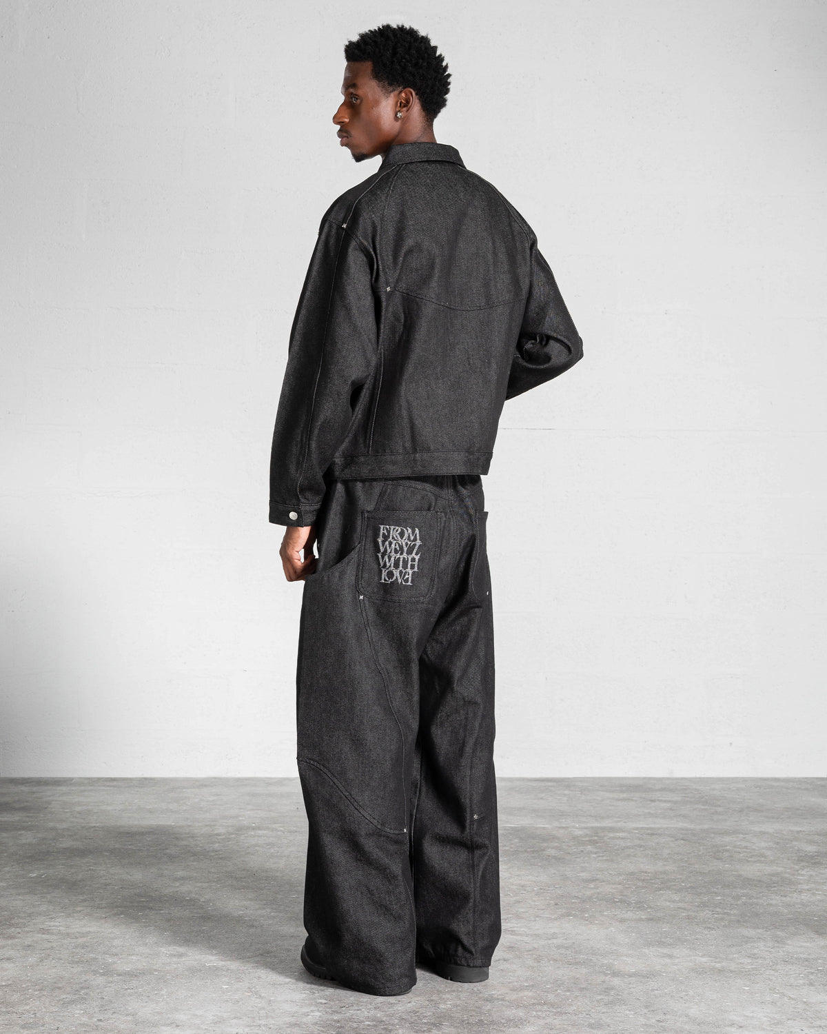 "RIFT" DENIM RAW JACKET - BLACK