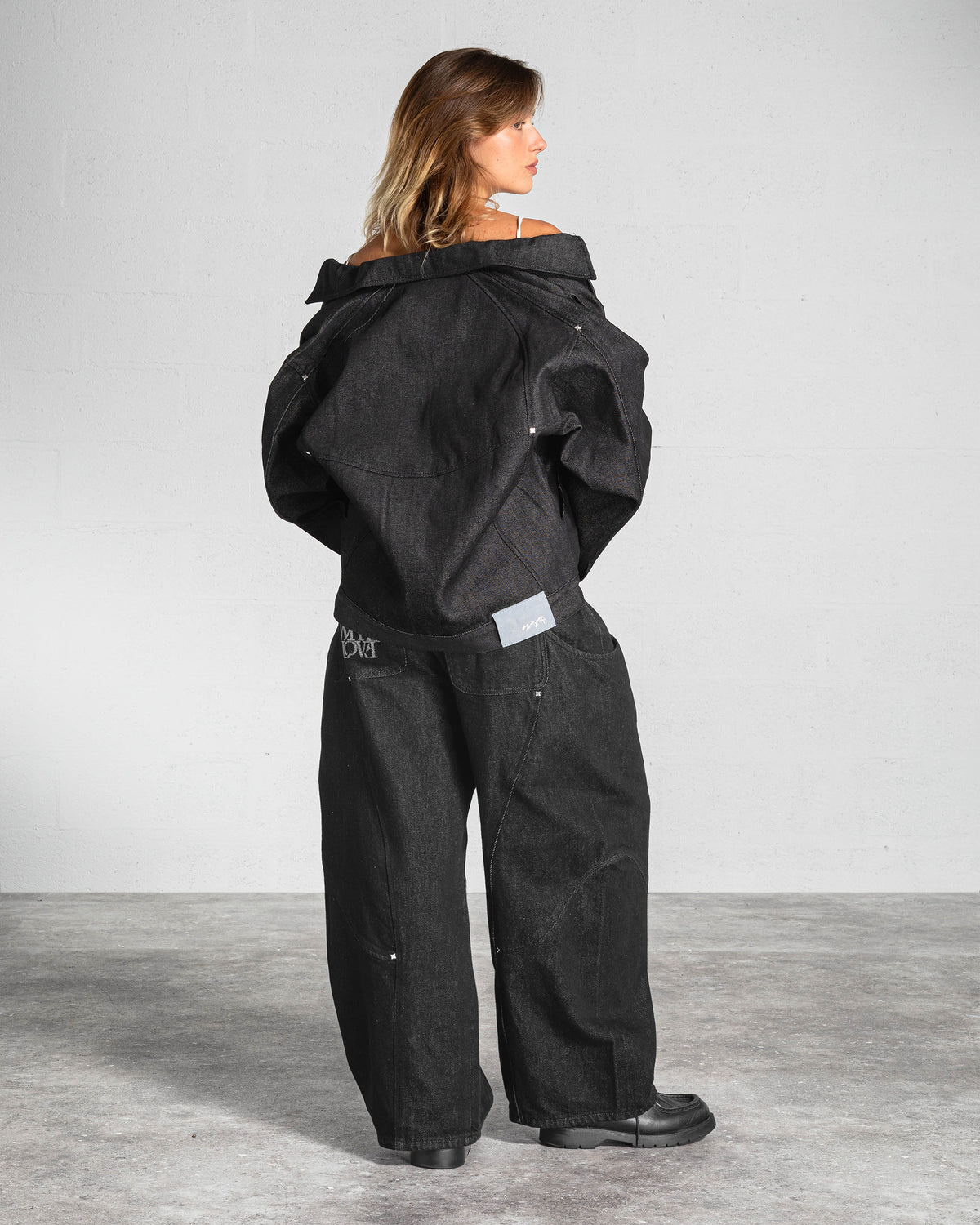 "RIFT" DENIM RAW JACKET - BLACK