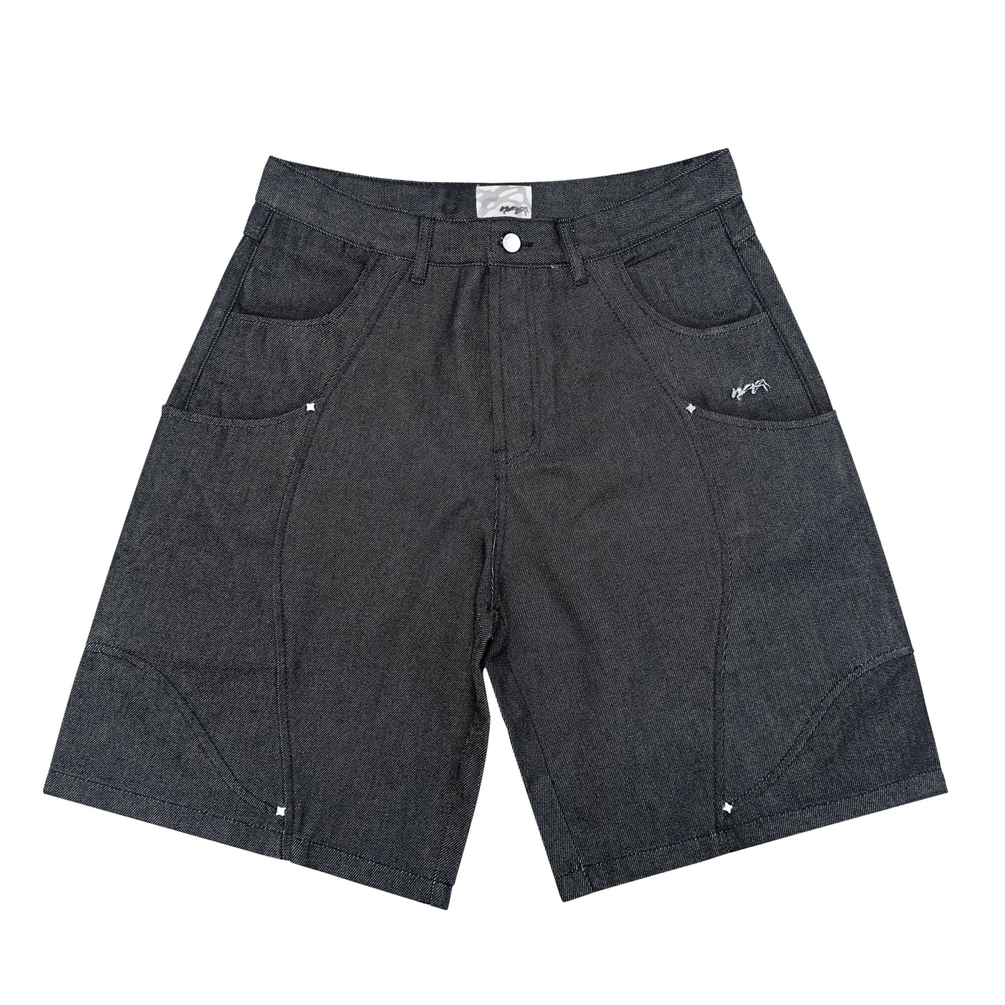 "RIFT" DENIM RAW SHORT - BLACK