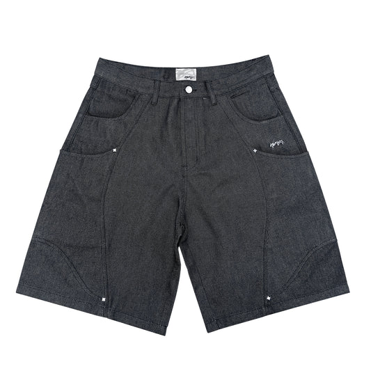 SHORT DENIM RAW "RIFT" - NOIR