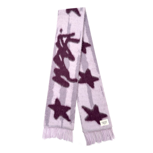 "STARS" ÉCHARPE MAILLE ÉPAISSE - ROSE CERISE