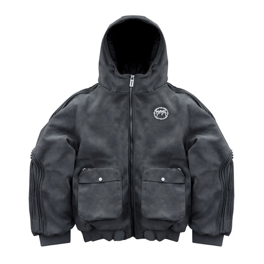 VESTE BOMBER "SHARK" - GRIS FONCÉ