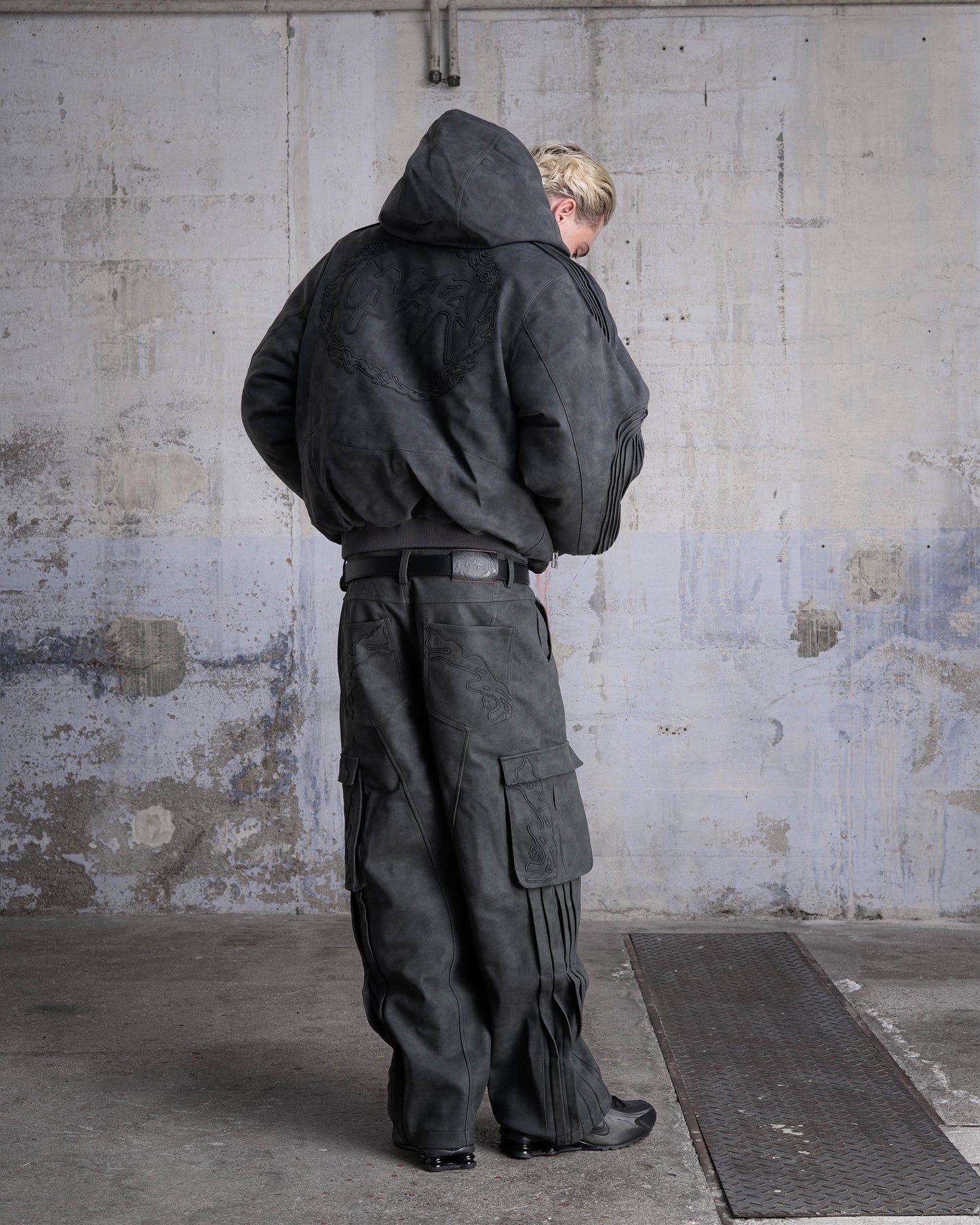 VESTE BOMBER "SHARK" - GRIS FONCÉ