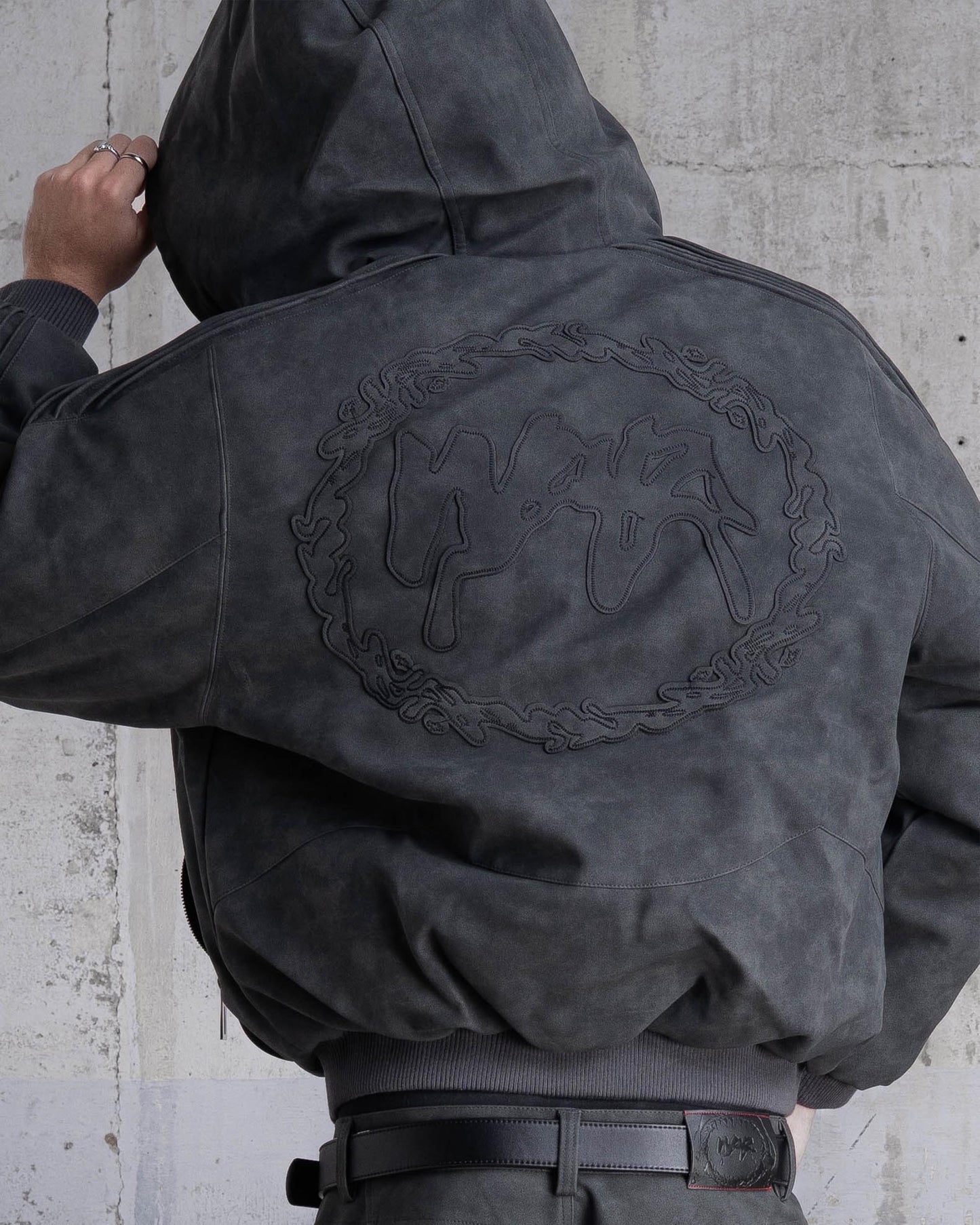 VESTE BOMBER "SHARK" - GRIS FONCÉ