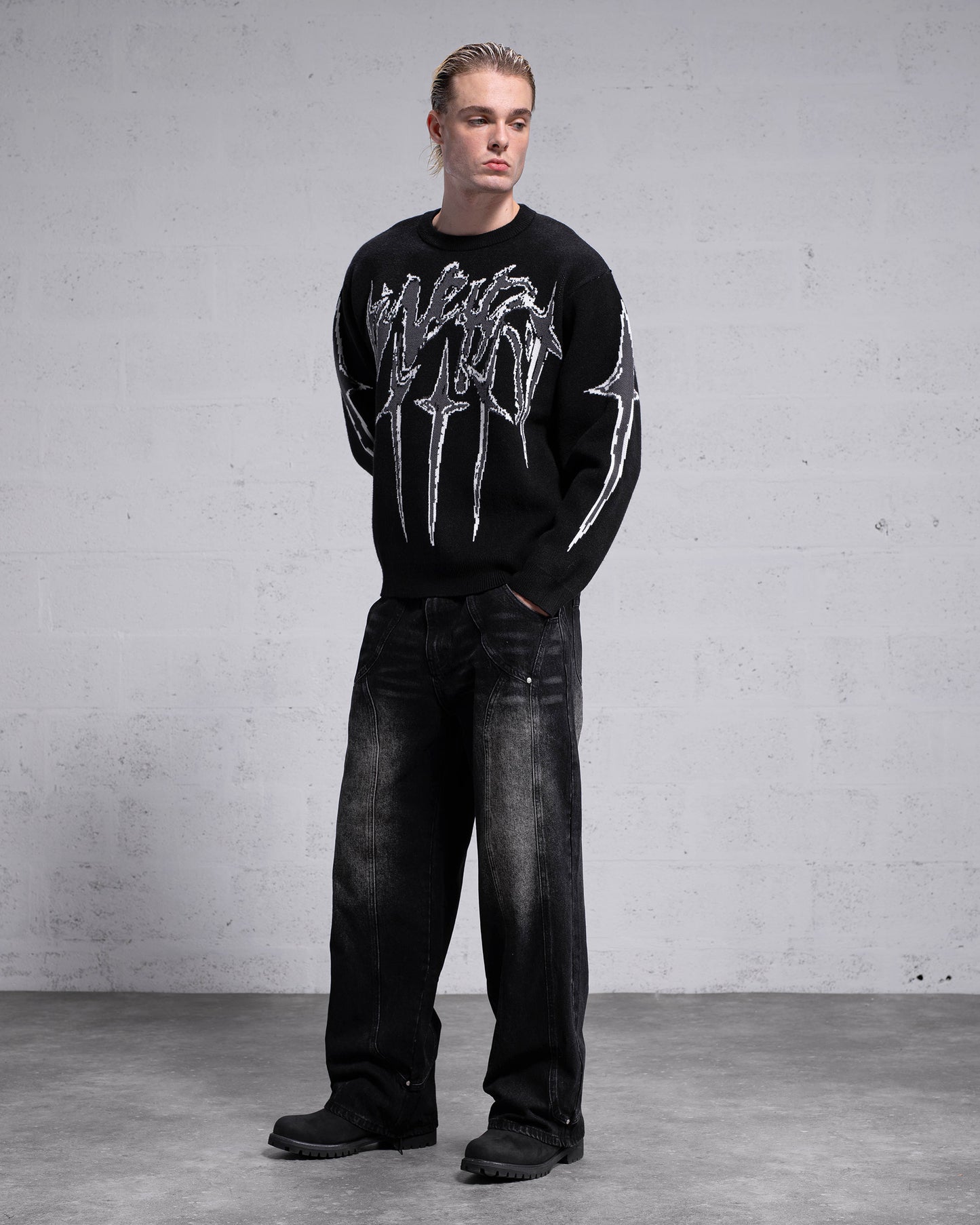 Knitwear "STARS" - Black