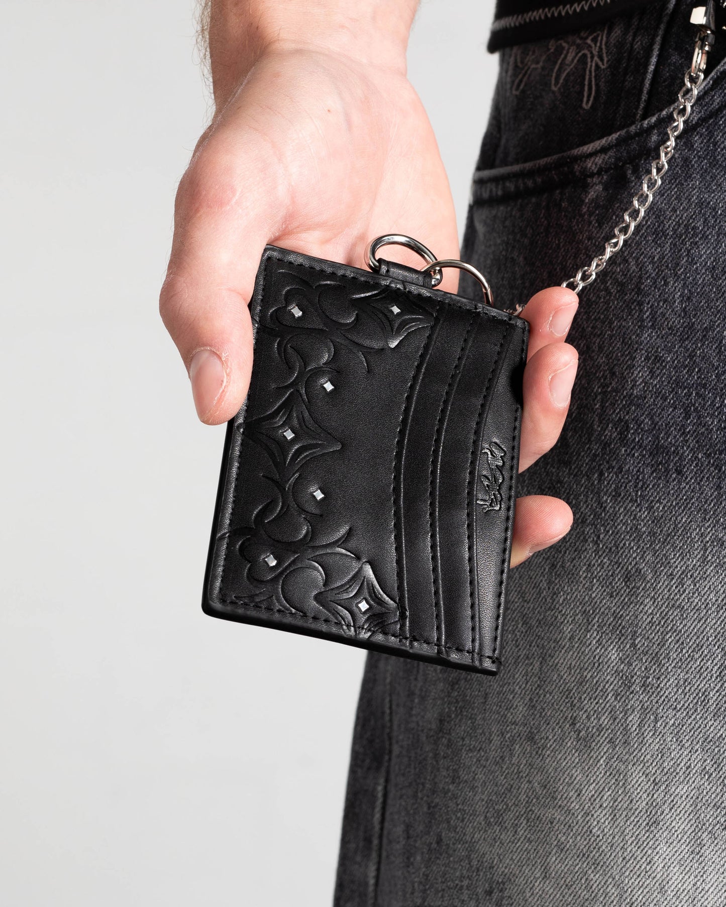 CARD HOLDER "STARS" - Black
