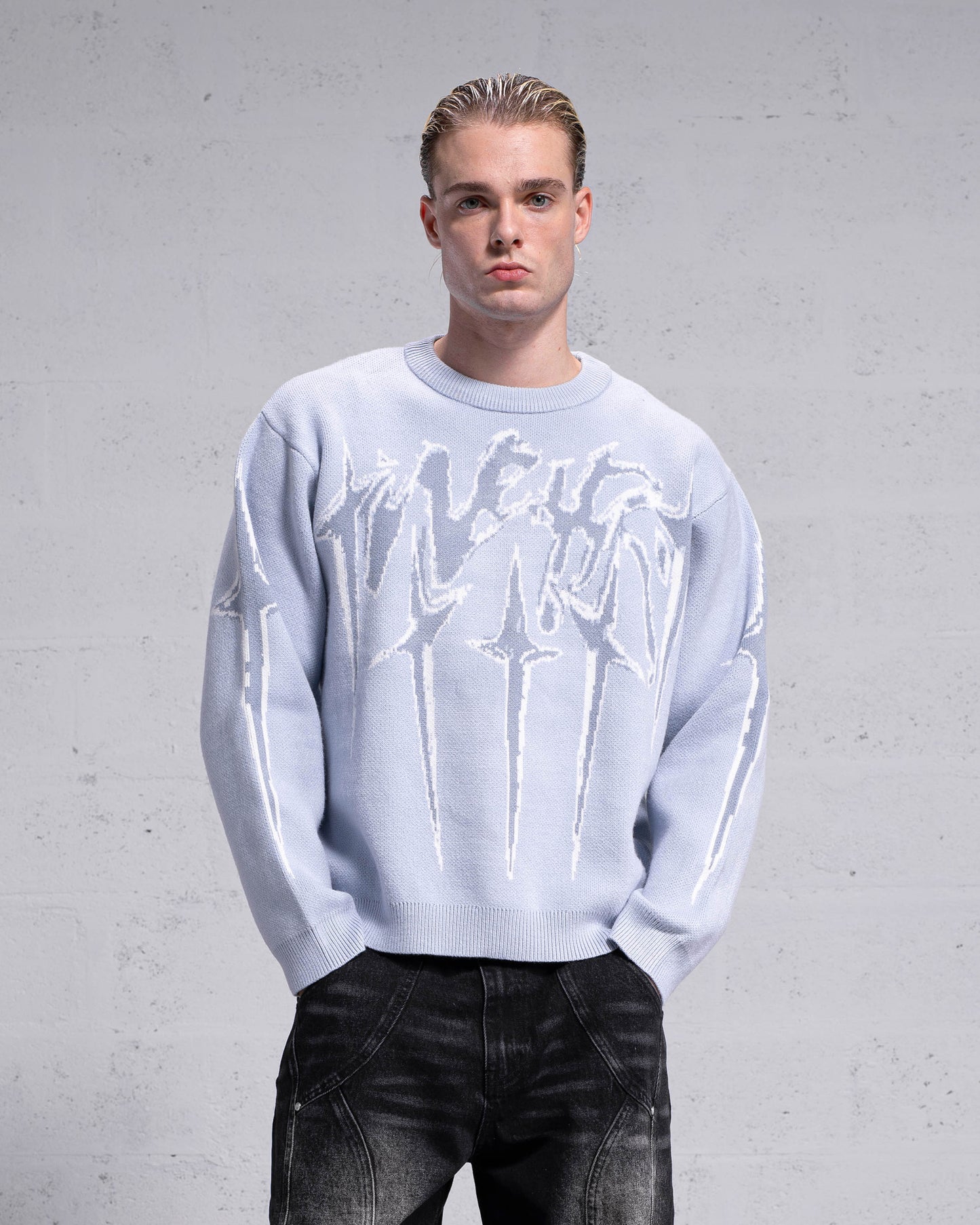 Knitwear "STARS" - Light Blue