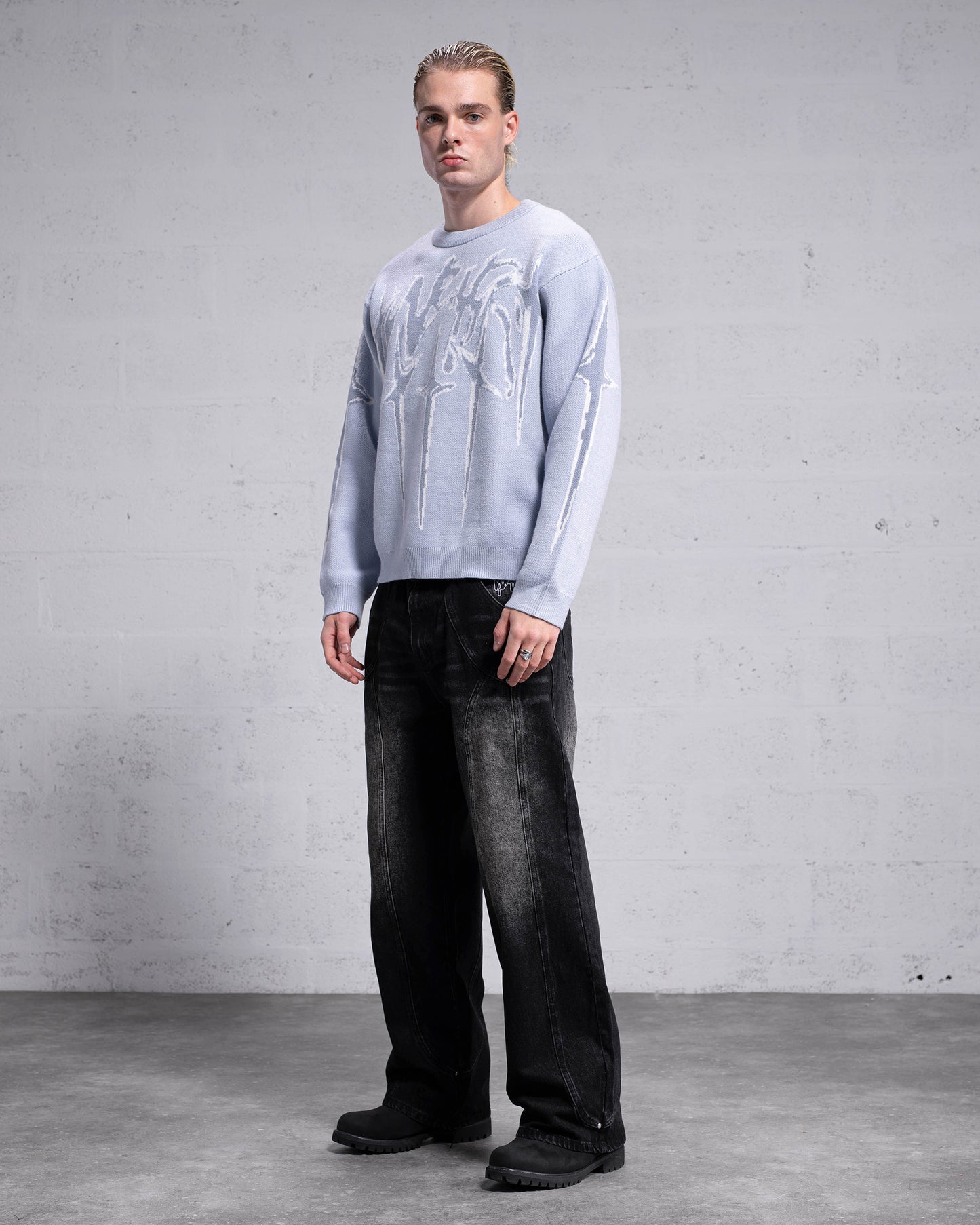 Knitwear "STARS" - Light Blue