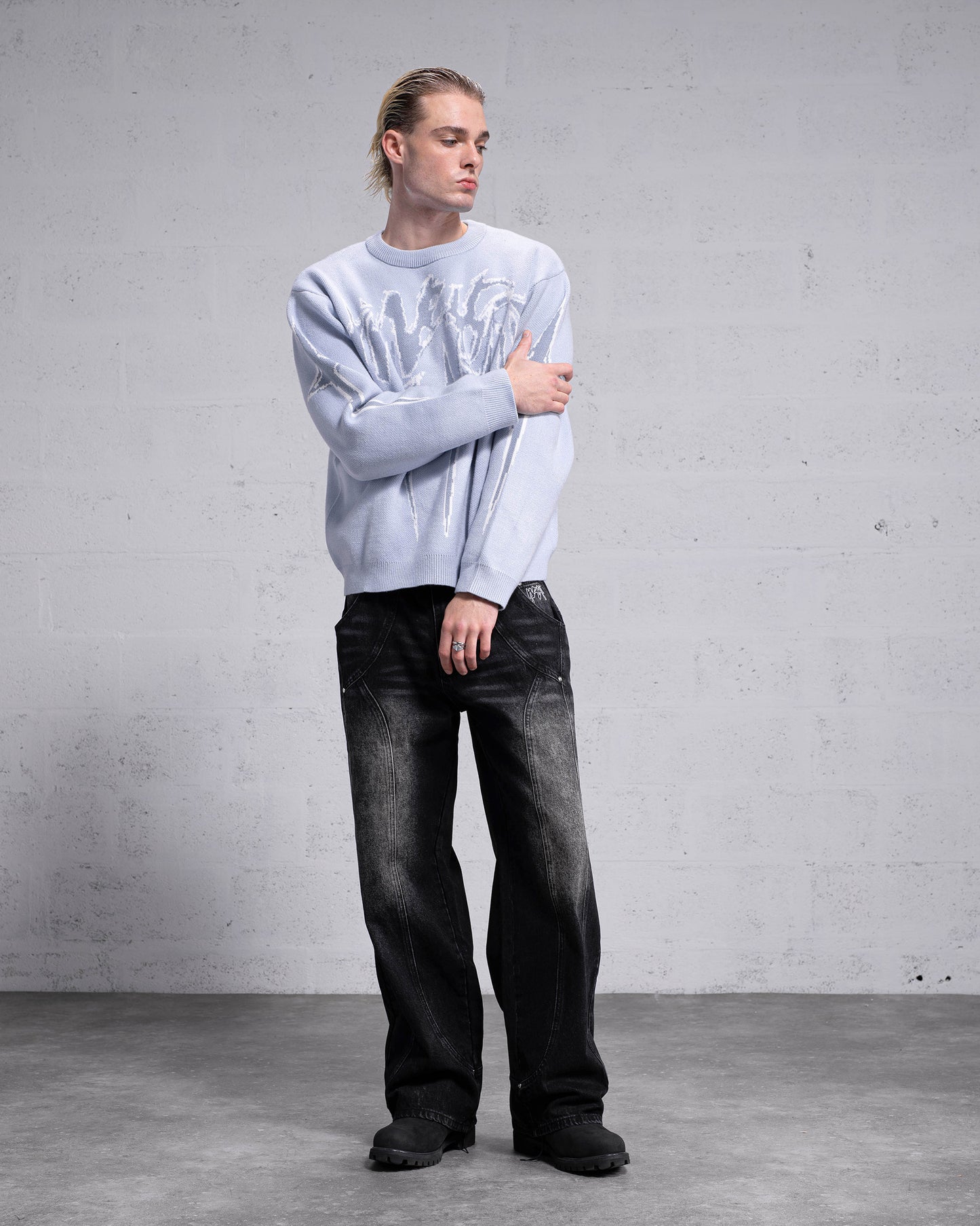 Knitwear "STARS" - Light Blue