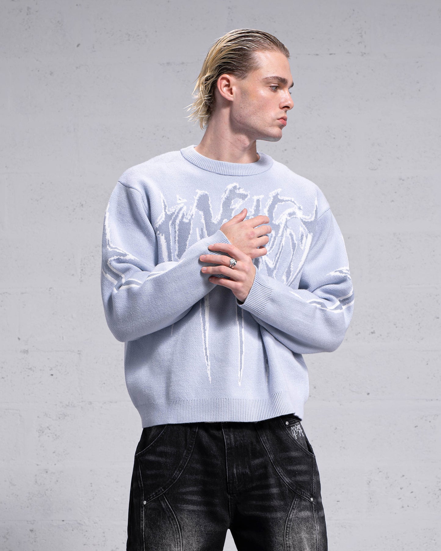 Knitwear "STARS" - Light Blue
