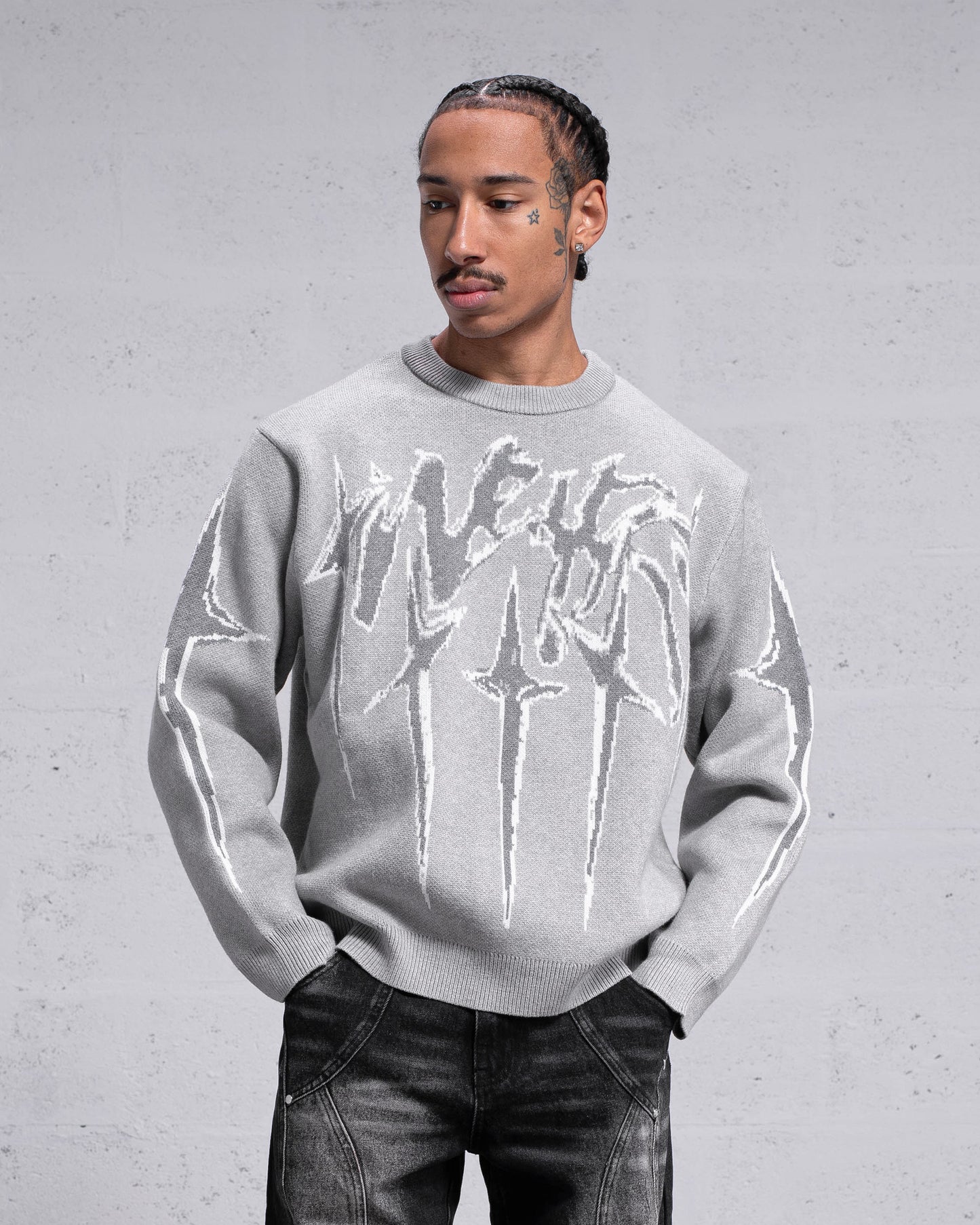Knitwear "STARS" - Light Grey