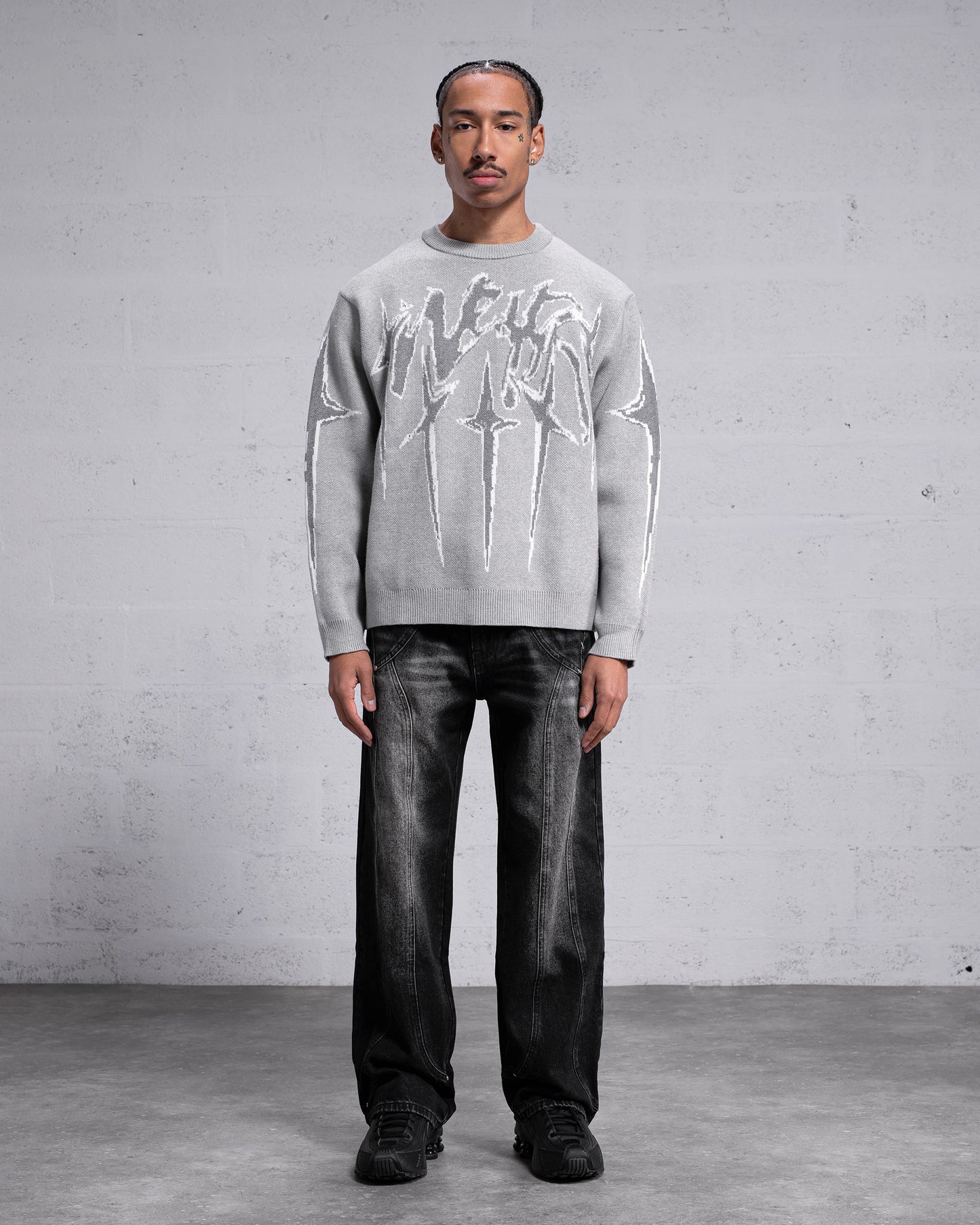 Knitwear "STARS" - Light Grey