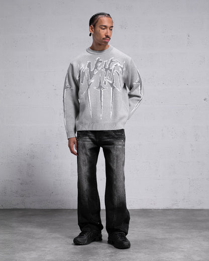 Knitwear "STARS" - Gris clair