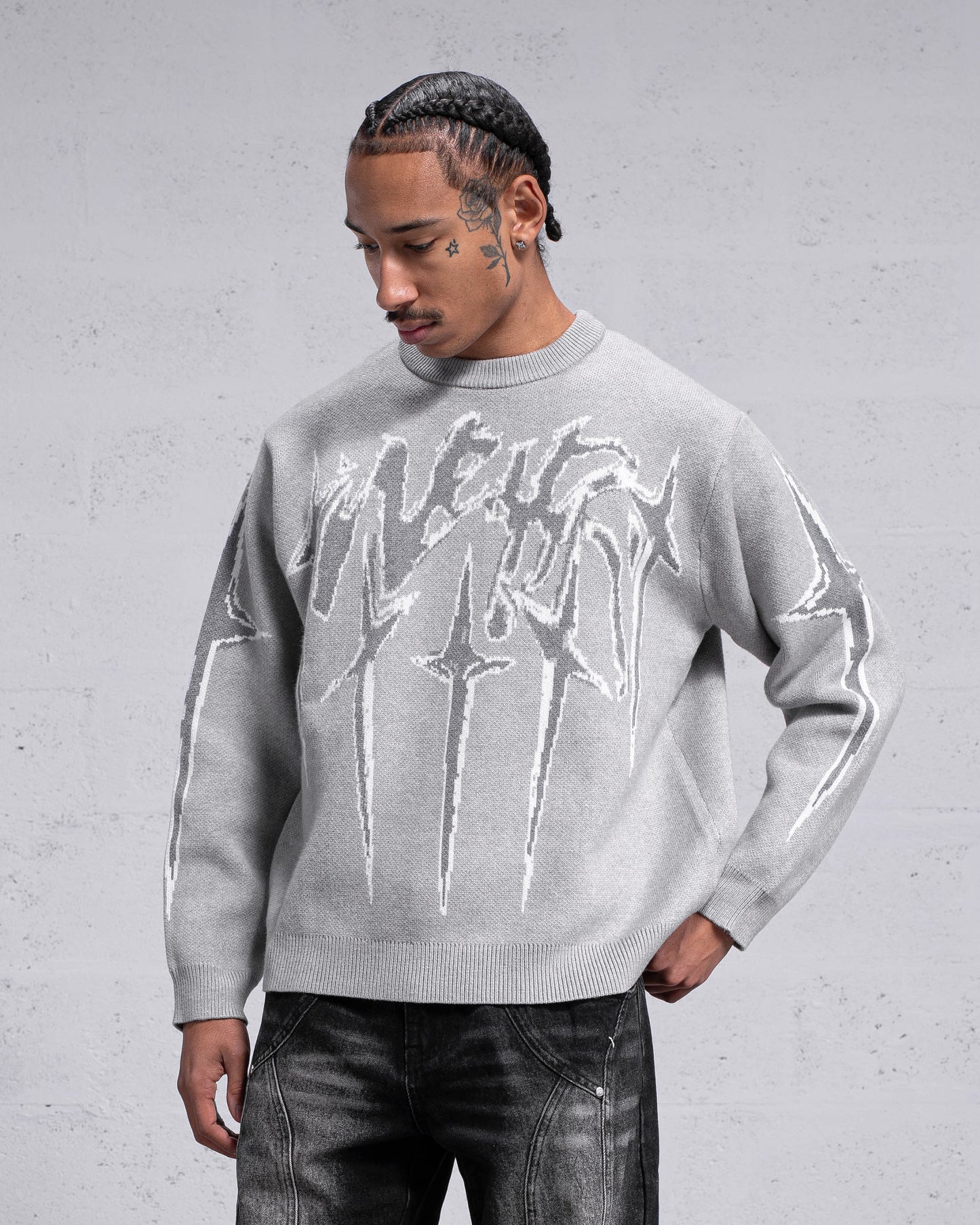 Knitwear "STARS" - Light Grey