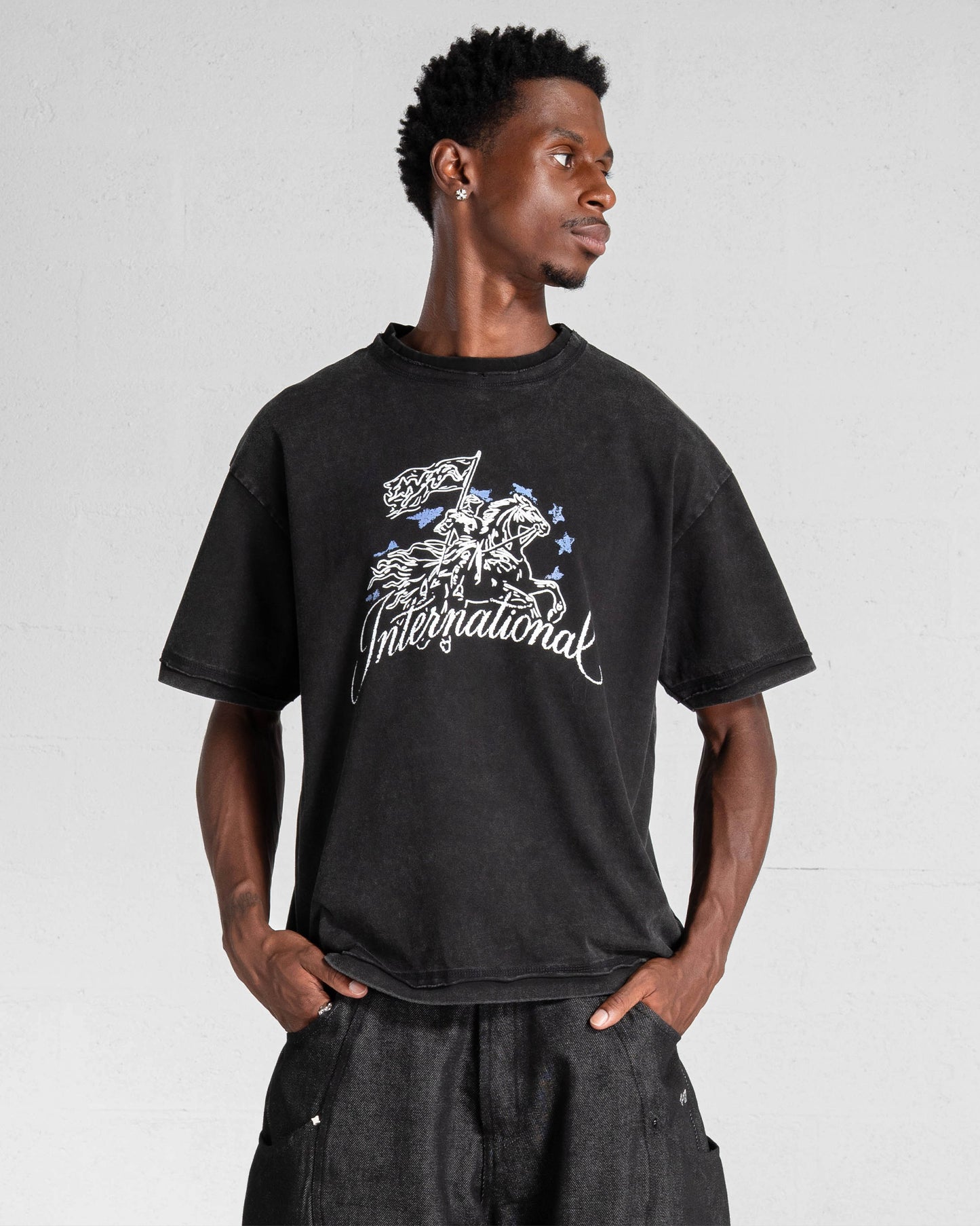 T-SHIRT "CAVALRY" - VINTAGE BLACK